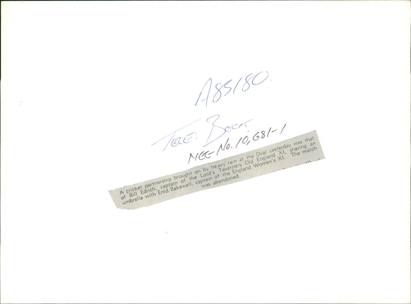 Enid Bakewell with Bill Edrich - Vintage Photograph