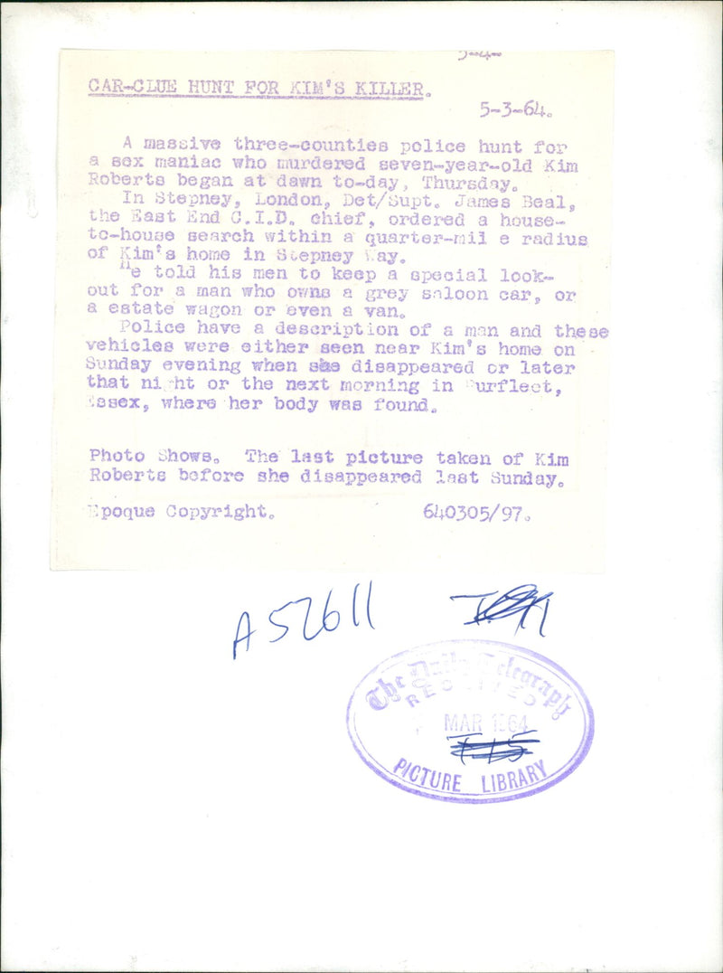 Kim roberts murdered - Vintage Photograph