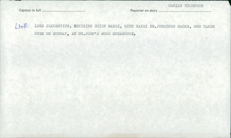 Immanuel Jakobovits - Vintage Photograph