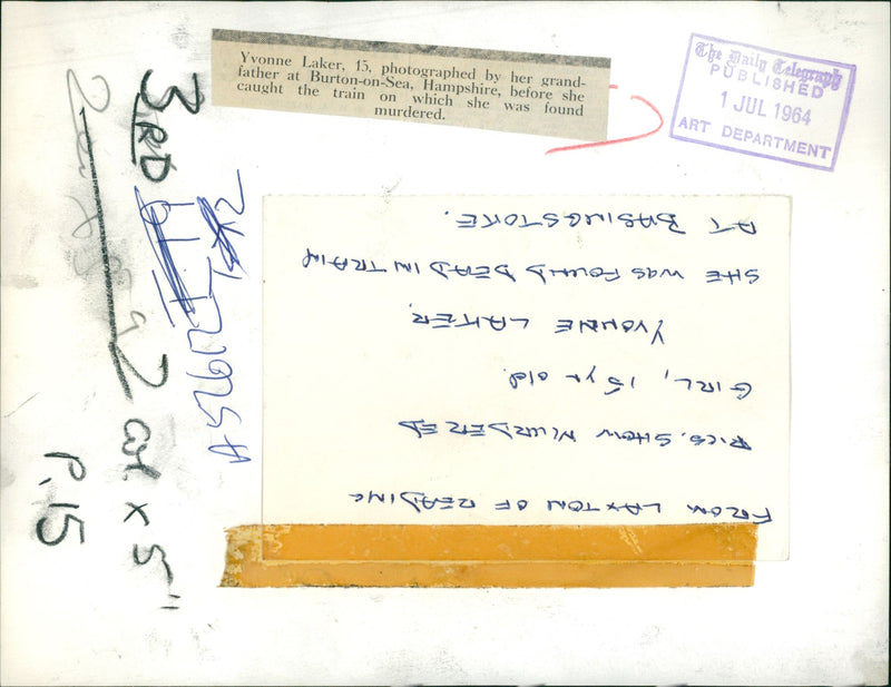 Yvonne Laker- murder - Vintage Photograph