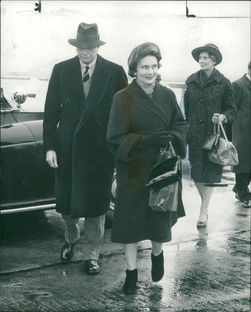 Duchess of Gloucester at the Medical Airport. - Vintage Photograph