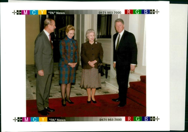 Elizabeth II with Duke and American Press. - Vintage Photograph