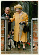 Queen Elizabeth The Queen Mother with prince philip . - Vintage Photograph