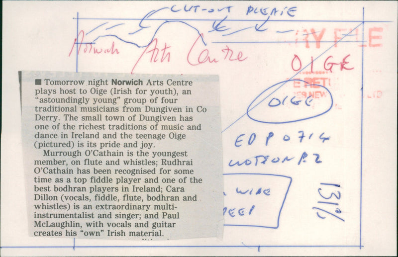 PAUL MUSIC MEMBER IRELAND SINGER - Vintage Photograph