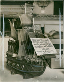 A model galleon. - Vintage Photograph