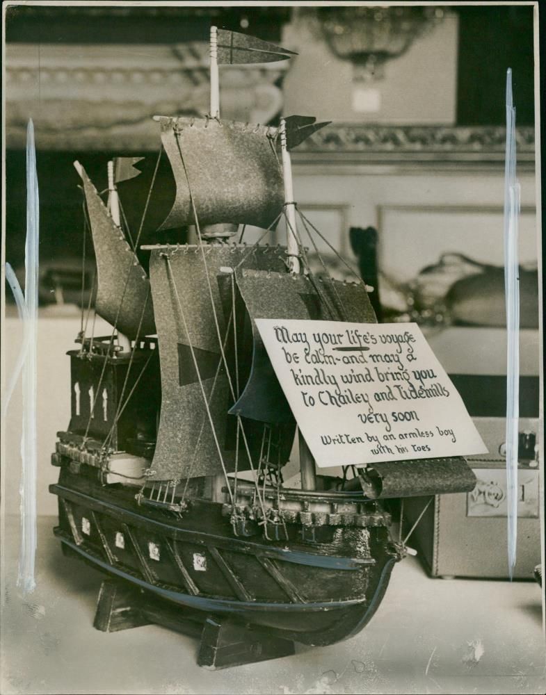 A model galleon. - Vintage Photograph