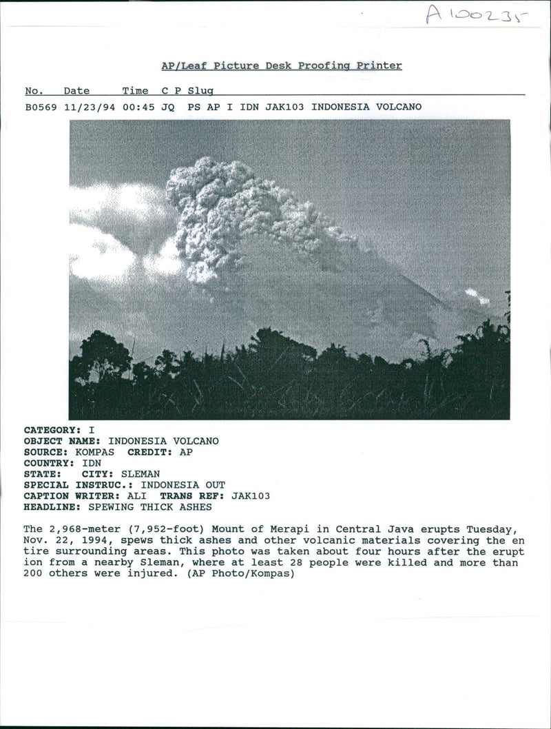Volcanology of Java - Vintage Photograph