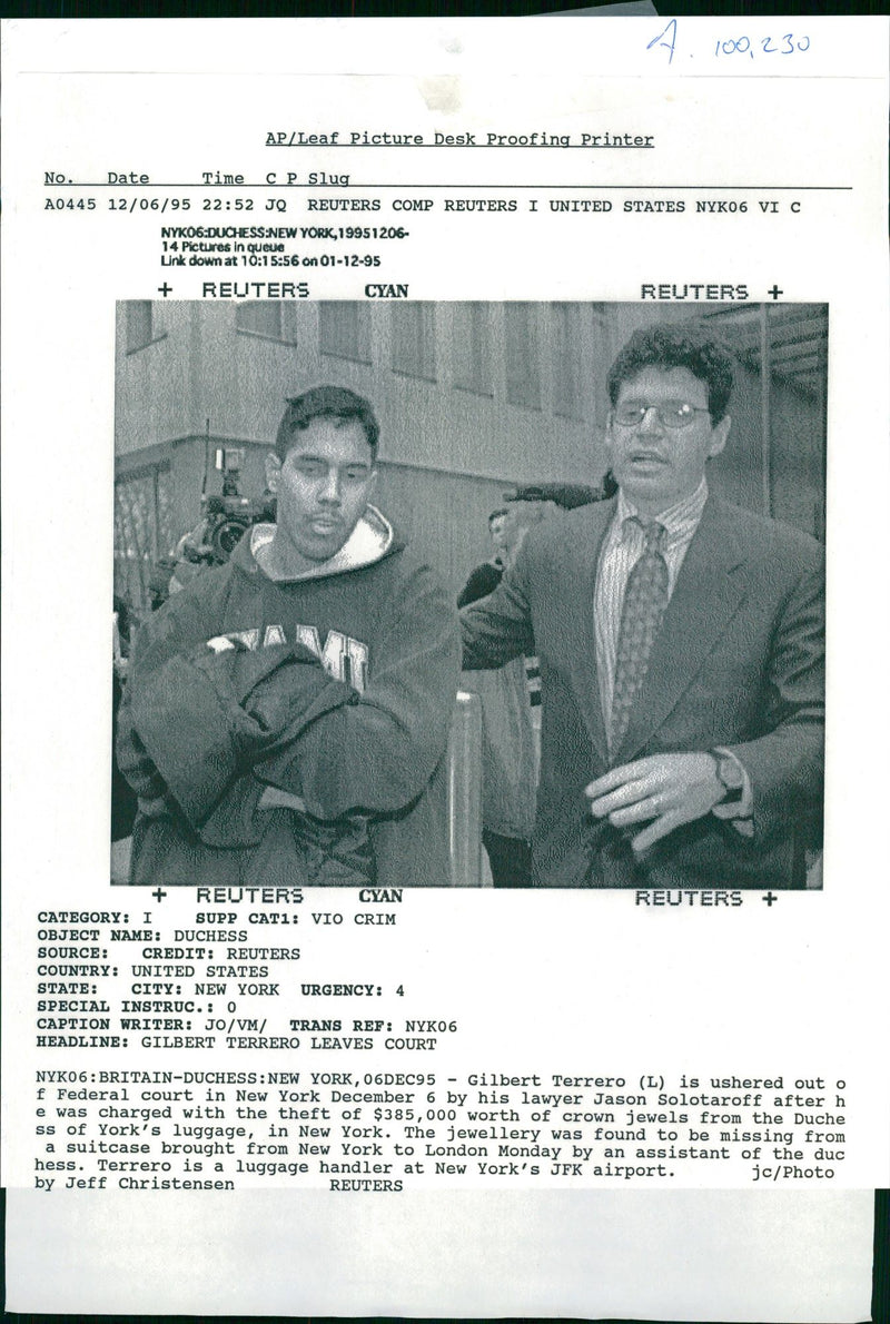 Gilbert terrero with jason solotaroff. - Vintage Photograph