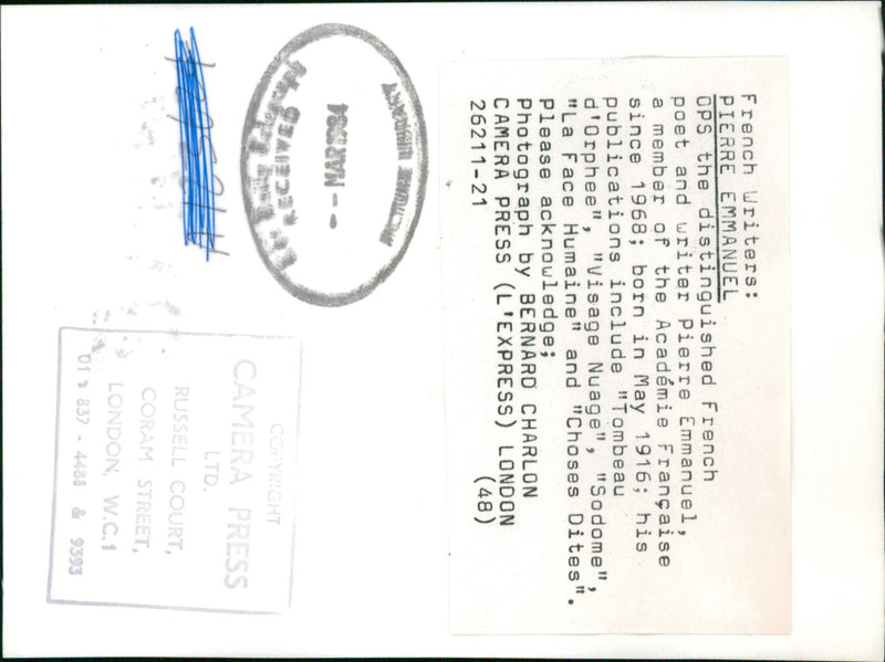 pierre emmanuel - Vintage Photograph