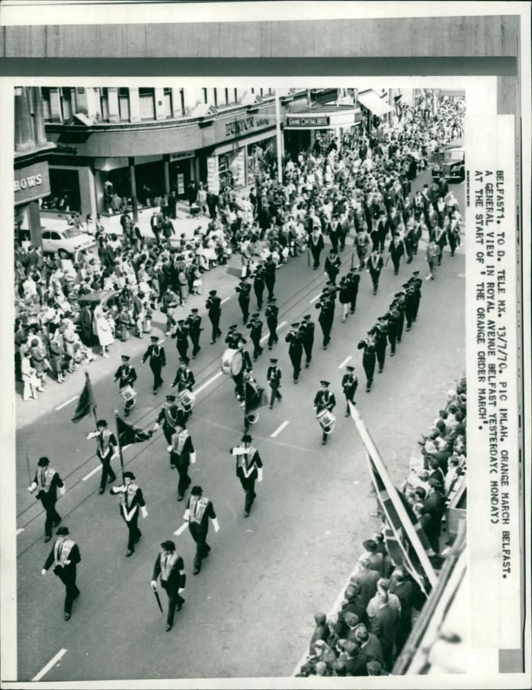 civil righh riots ireland:the start  of one of the marches in royal avenue - Vintage Photograph