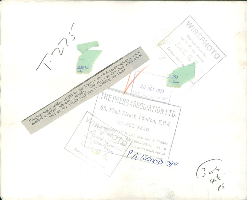 civil righh riots ireland:window display models caught by the blast of an ira bombs - Vintage Photograph