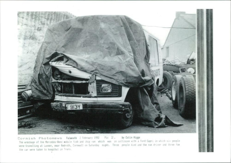 The wreckage of the mercedes benz. - Vintage Photograph