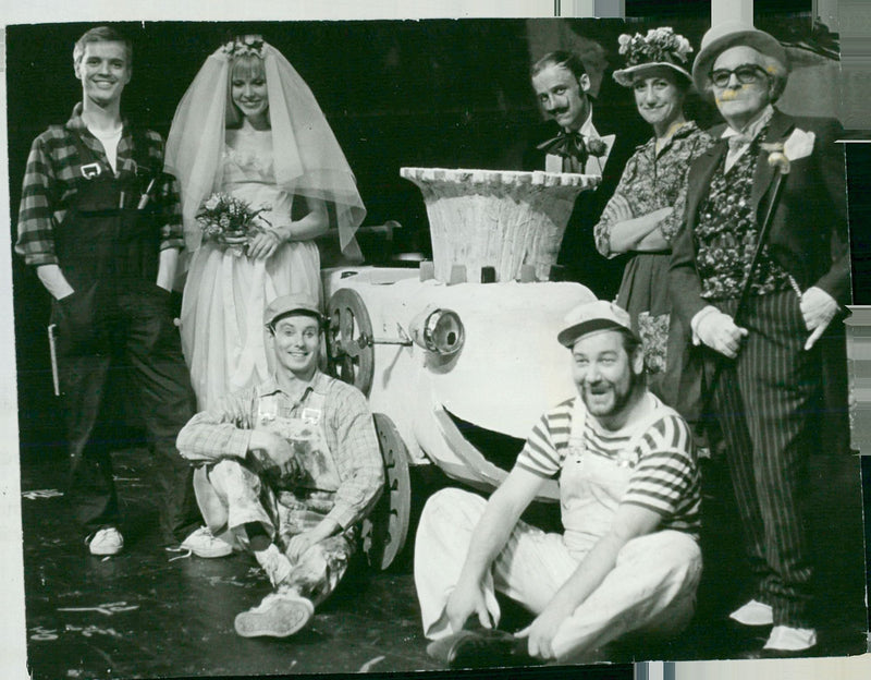 Ensemble in the children's musical "Karamellapparaten" at Folkan in Gothenburg - Vintage Photograph