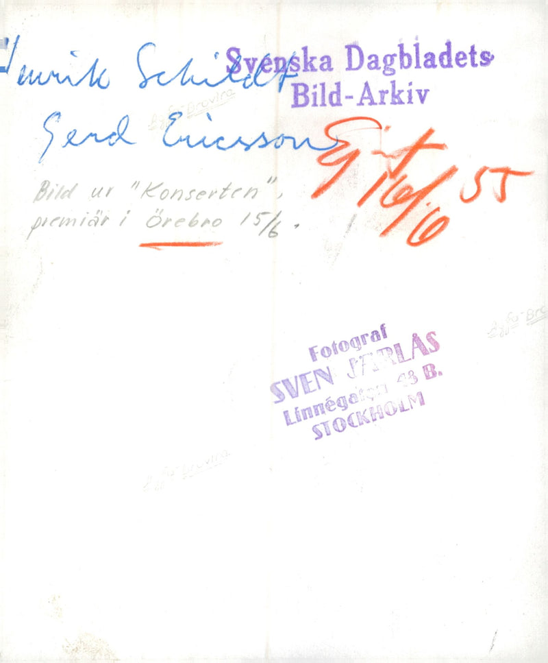 Henrik Schildt and Gerd Ericsson in the "Concert" - Vintage Photograph