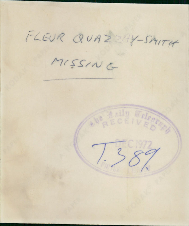 Murdered and Missing Persons: fleur quazzay-smith. - Vintage Photograph