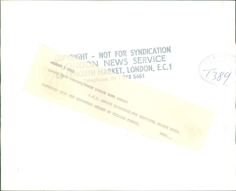 Murdered and Missing Persons: annick raymondin. - Vintage Photograph