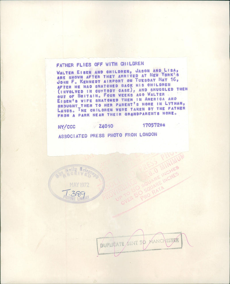 Murdered and Missing Persons:walter eisen,jason and lisa. - Vintage Photograph