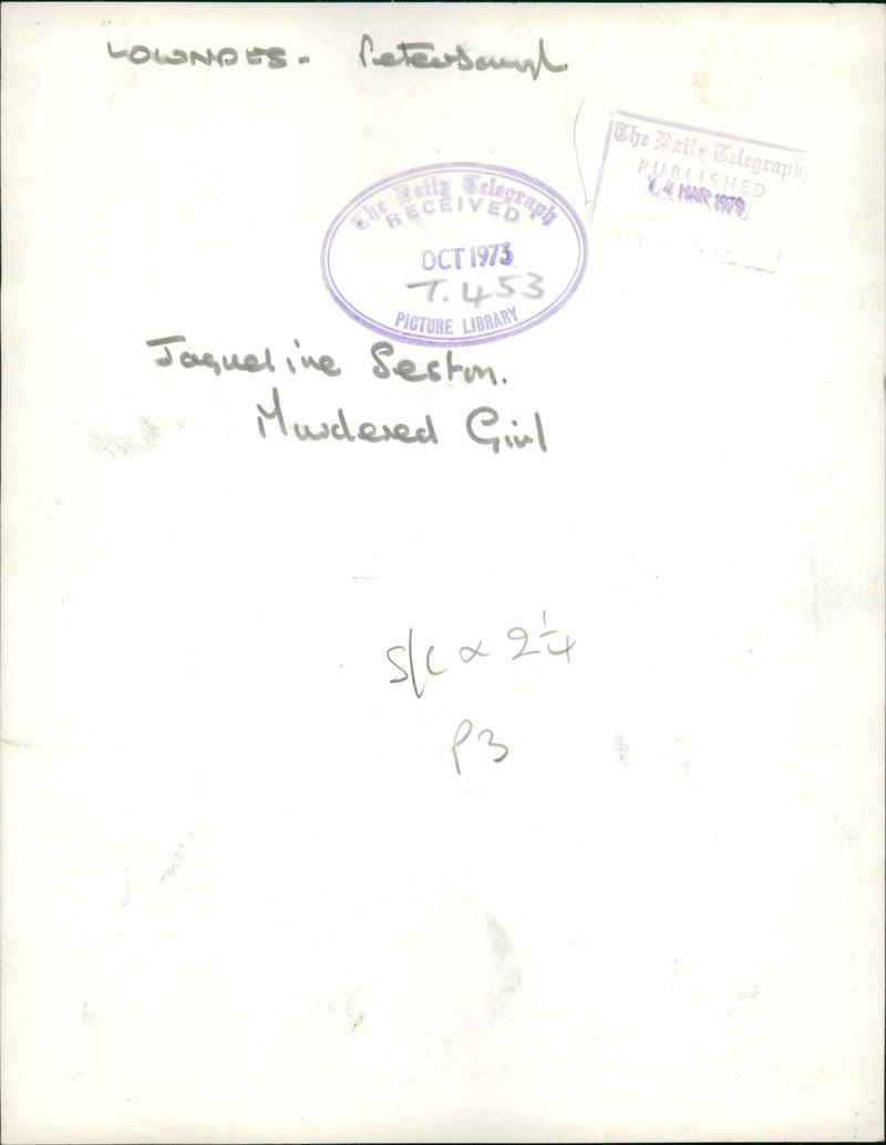 Murdered And Missing Persons 1973: - Vintage Photograph