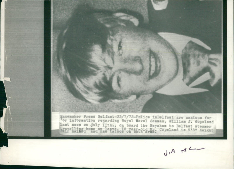 Murdered And Missing Persons 1973:William J Copeland. - Vintage Photograph