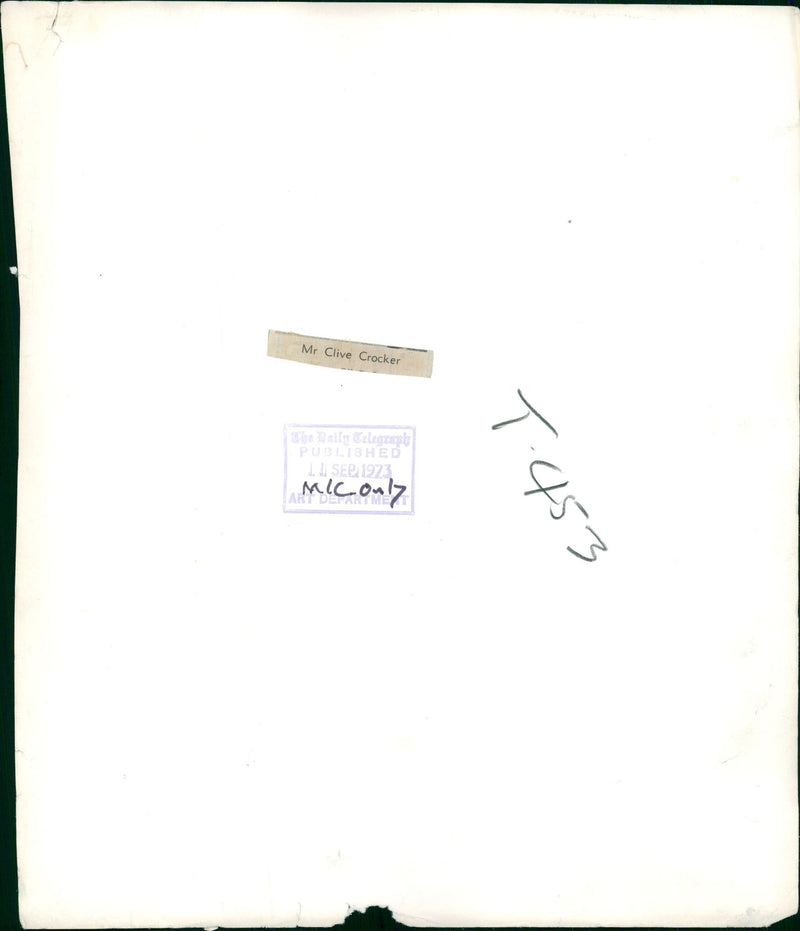 Murdered And Missing Persons 1973:Mr Clive Crocker. - Vintage Photograph