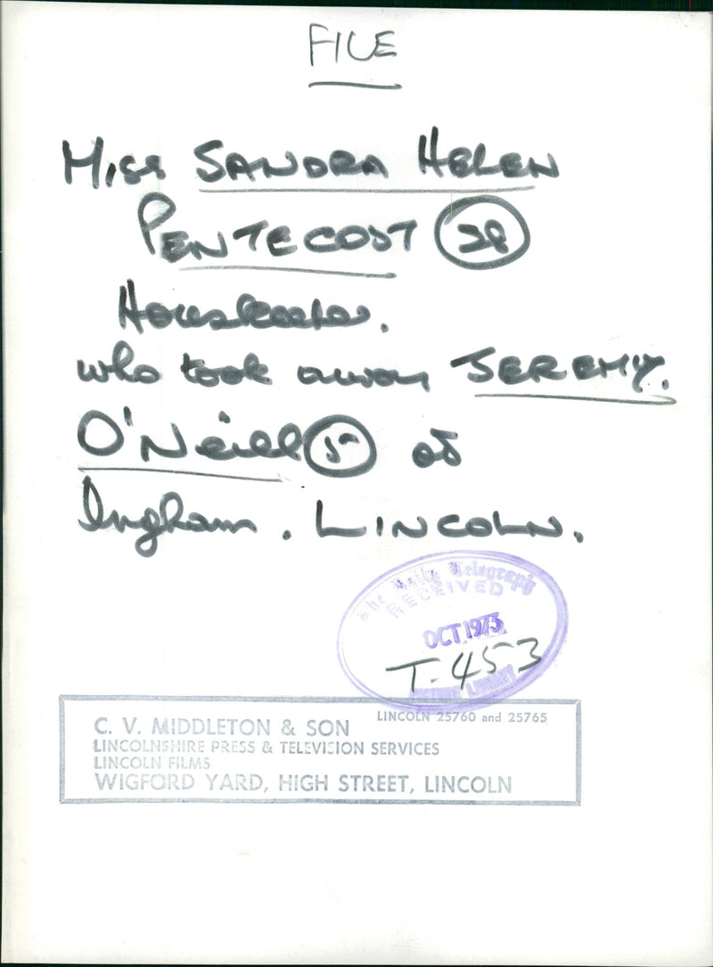 Murdered And Missing Persons 1973:Ms Sandra Helen. - Vintage Photograph