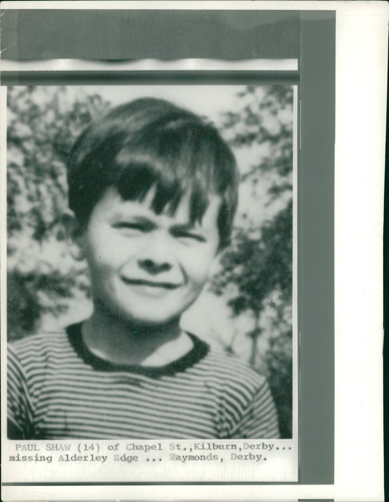 Murdered And Missing Persons 1973:Paul Shaw. - Vintage Photograph