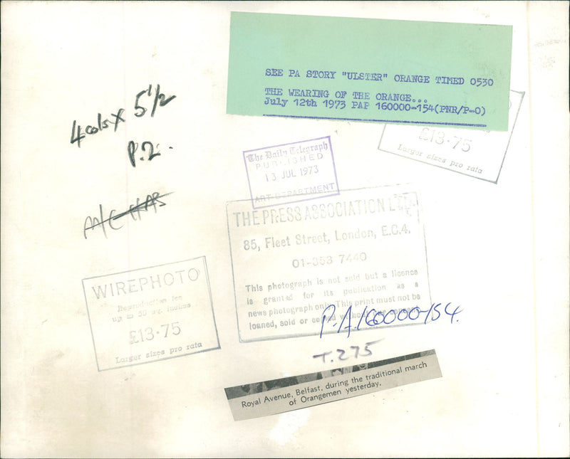 Civil right riots:royal avenue belfast during the tradional march. - Vintage Photograph