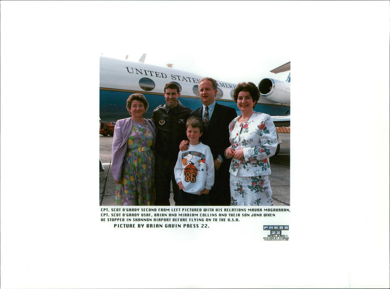 Scott O'Grady with his relations Maura Magahaan. - Vintage Photograph