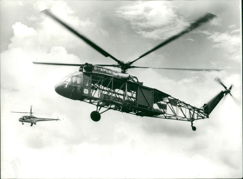 Helicopter westland westminister:giant helicopter will make farnborough. - Vintage Photograph