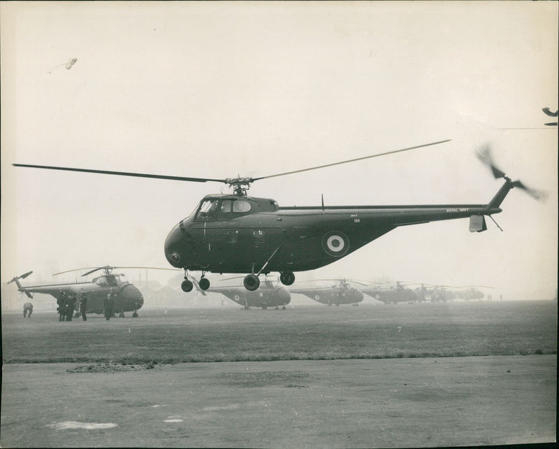 sikorsky s-55 helicopter:helicopter squadron or malaya - Vintage Photograph