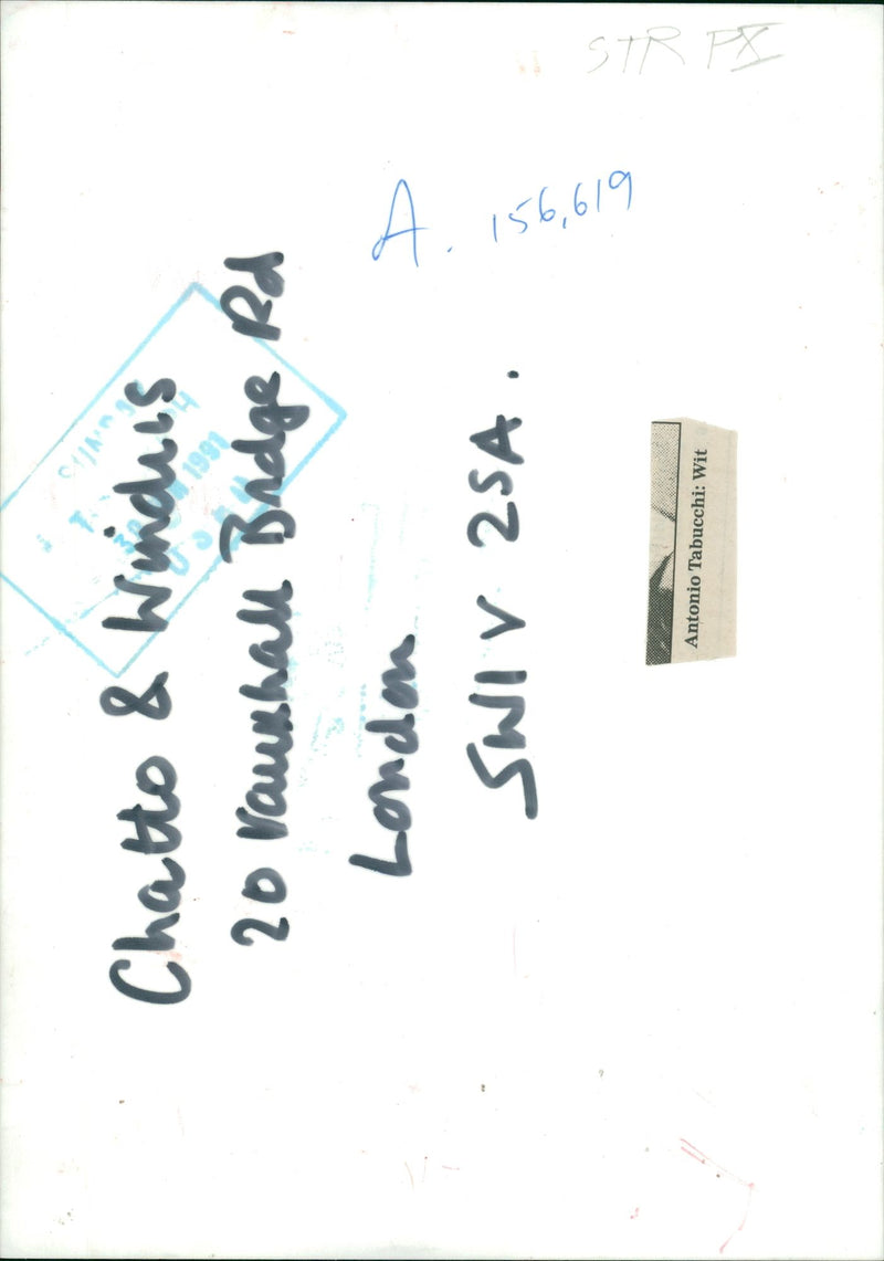 Antonio Tabucchi: - Vintage Photograph