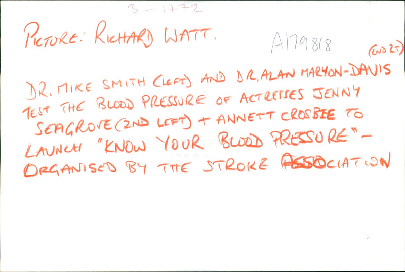 Stroke: know youre blood preasure. - Vintage Photograph