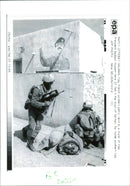 Gulf War: French soldiers on patrol. - Vintage Photograph