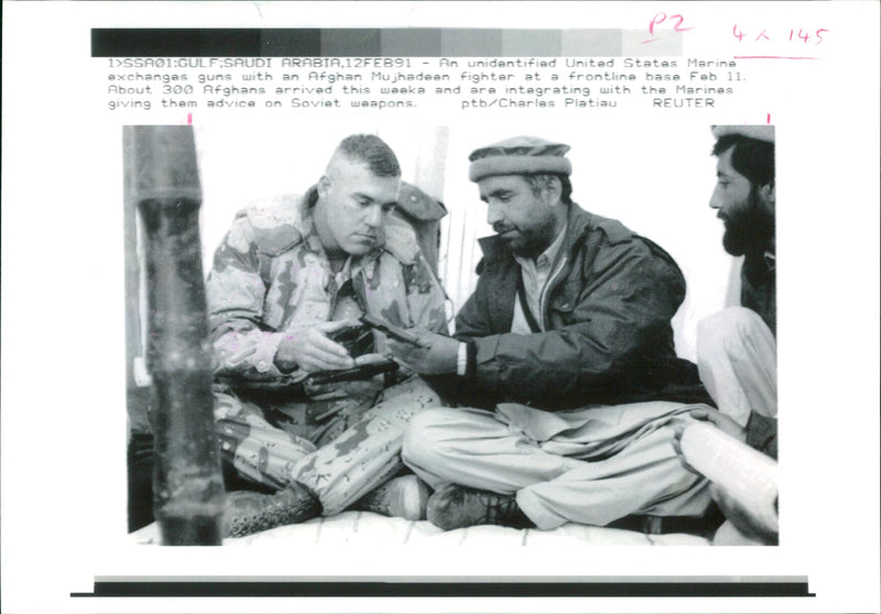 Gulf War: A United States Marine. - Vintage Photograph