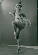 A little cheek chicken in the children's dance event in the concert hall's grand hall - Vintage Photograph