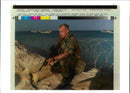 Iraq UN War British Army:Guard At A coastal rapier. - Vintage Photograph