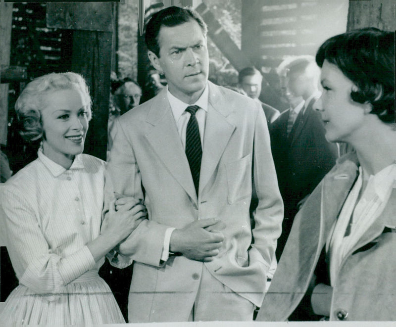 Annalisa Ericson, Karl-Arne Holmsten and Anita BjÃ¶rk in "The Lady in Black" - Vintage Photograph