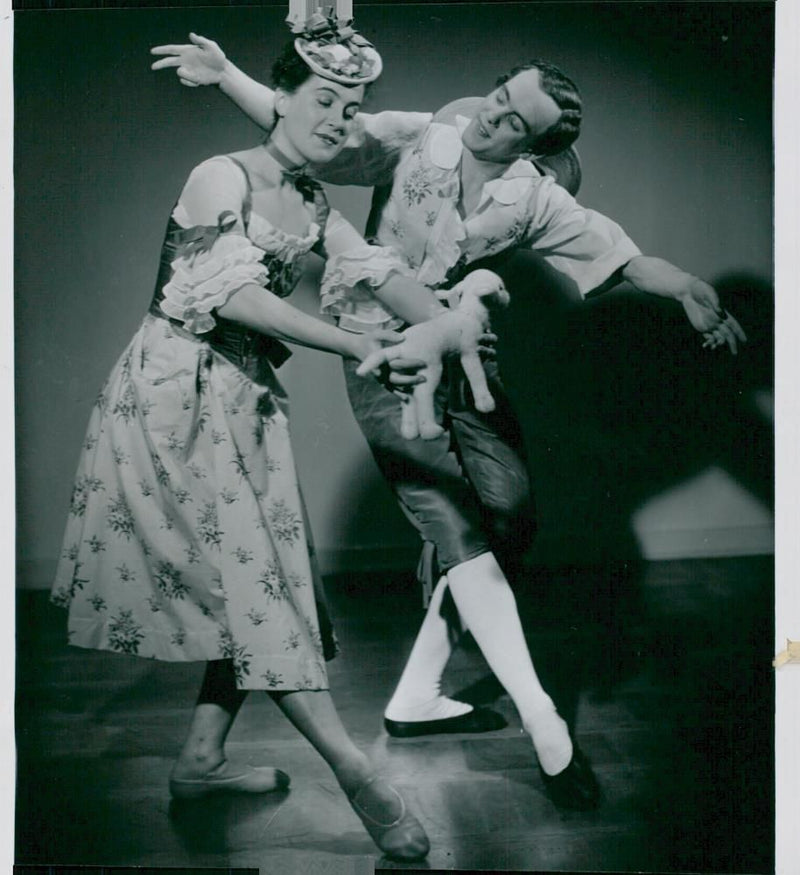 Dancing couple Barbro and Ivo CramÃ©r at the dance venue at the concert hall - Vintage Photograph