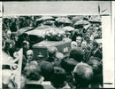 Civil Rights Schootings Ireland: the coffin of the ten protestants murdered. - Vintage Photograph