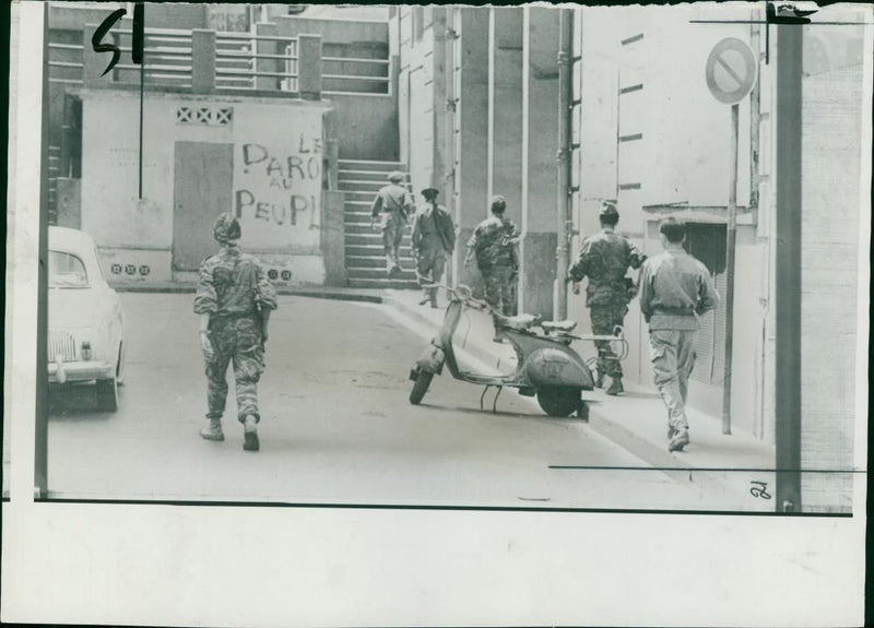 Algeria Riots:some of the 3,000 liberation army troops from the algiers. - Vintage Photograph