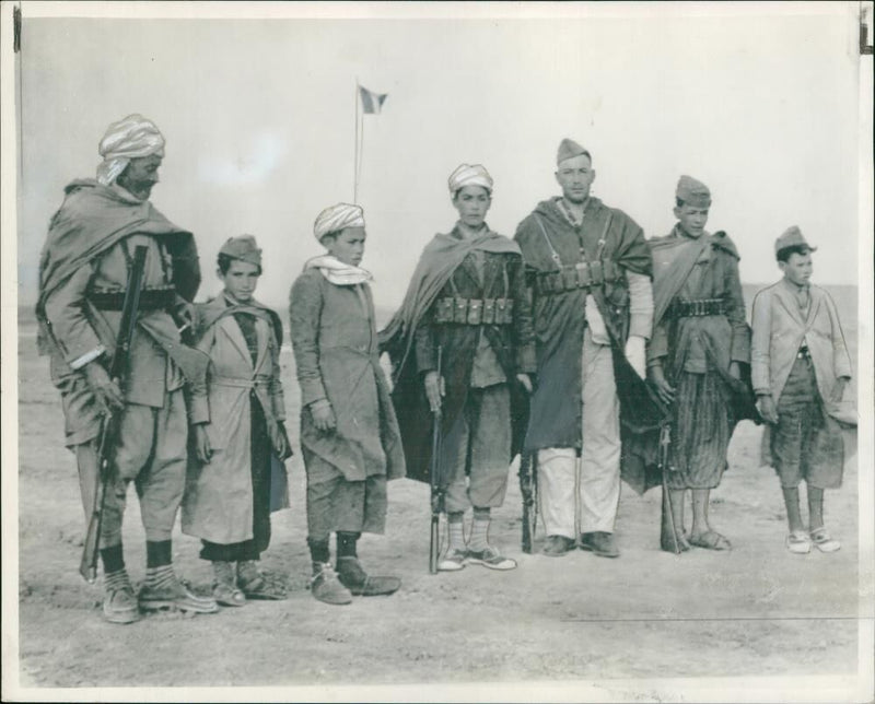 Algeria Riots:rebel chiefs family surrender. - Vintage Photograph