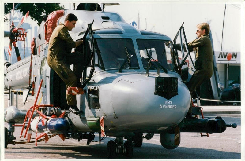 Lynx helicopter:lt john reid. - Vintage Photograph