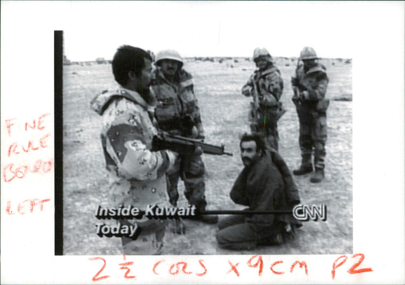Gulf War:Sorrounded by Saudi Soldiers - Vintage Photograph