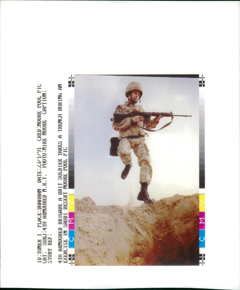 British support for Iraq during the Iran–Iraq war:A brit soldier. - Vintage Photograph