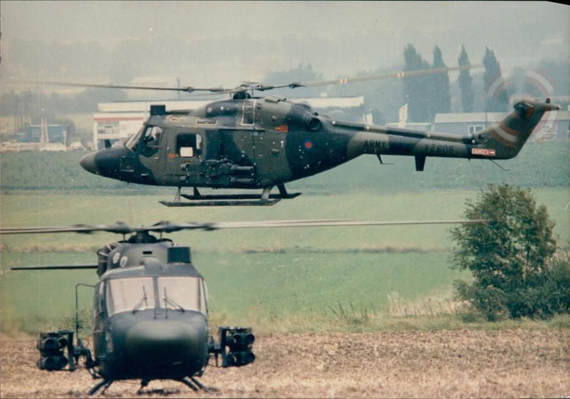 Lynx helicopter:westland and lynx helicopters are powered by two rolls royce. - Vintage Photograph