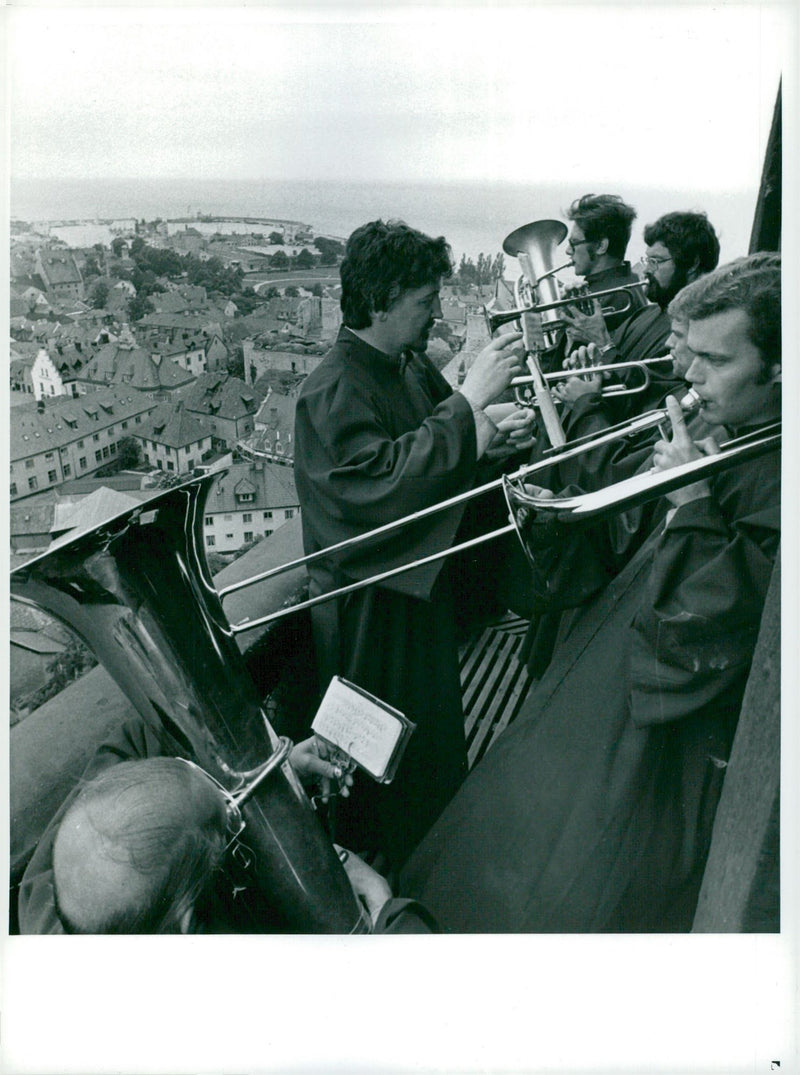 Visby ruins and party parties. Visby music years - Vintage Photograph