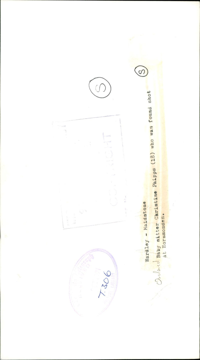 Murdered And Missing Person 1971:Christine Phipps. - Vintage Photograph