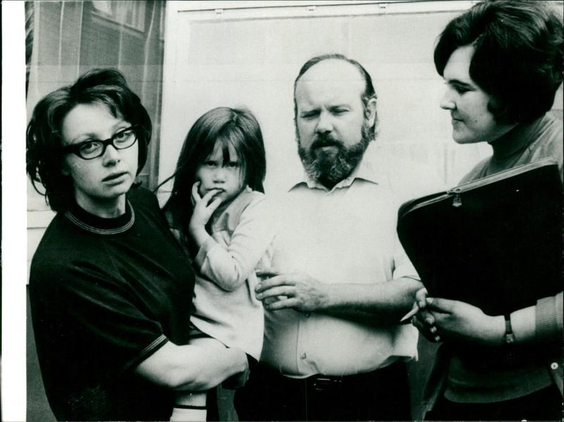 Murdered And Missing Person 1971:A police man with Mr and Mrs Leonard. - Vintage Photograph