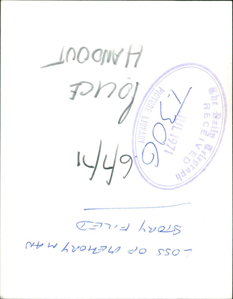 Murdered And Missing Person 1971:Police Handout. - Vintage Photograph