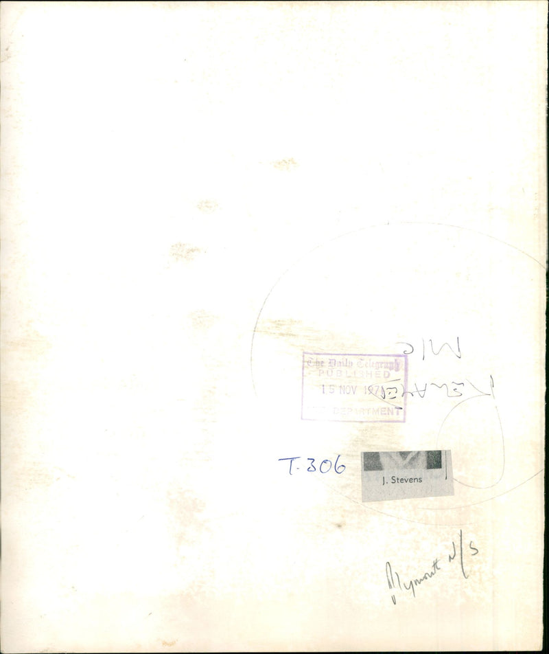 Murdered And Missing Person 1971:J Stevens. - Vintage Photograph